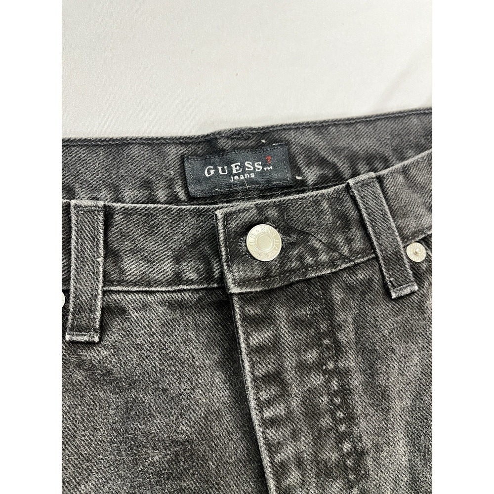 Guess Jeans‎ Mens 34x32 Black Faded Triangle Straight USA 90s AST001 Vintage - Picture 5 of 6